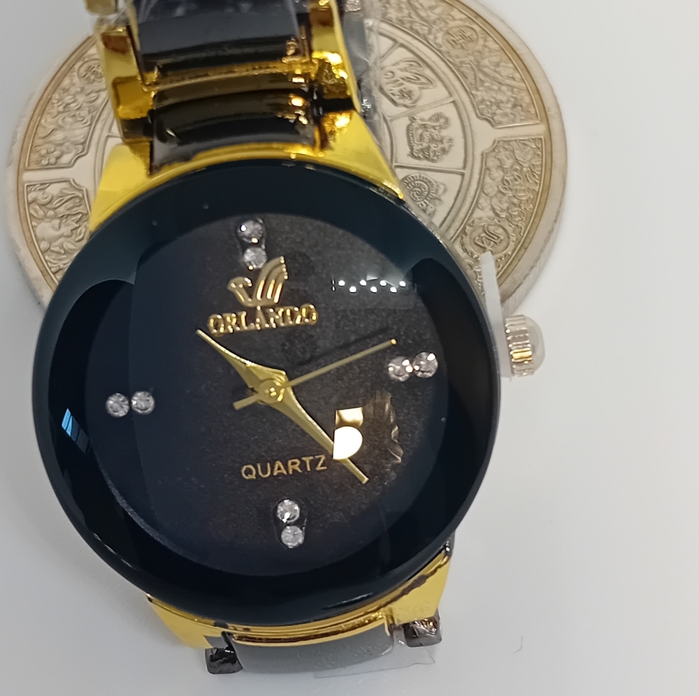 Orlando Gold and Black Quartz Watch